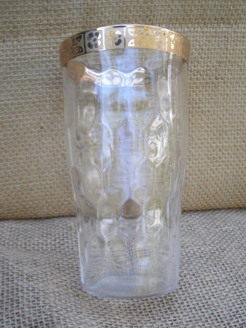 Vintage West Virginia Glass Optic 22K Gold Drink Glass Set of 3 - Picture 6 of 15